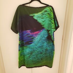 Maxmara silk wide / boat neck shirt dress